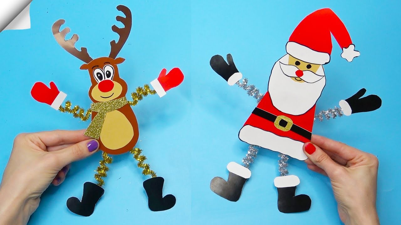 4 Moving christmas toys  How to make paper toys Christmas paper crafts 2022