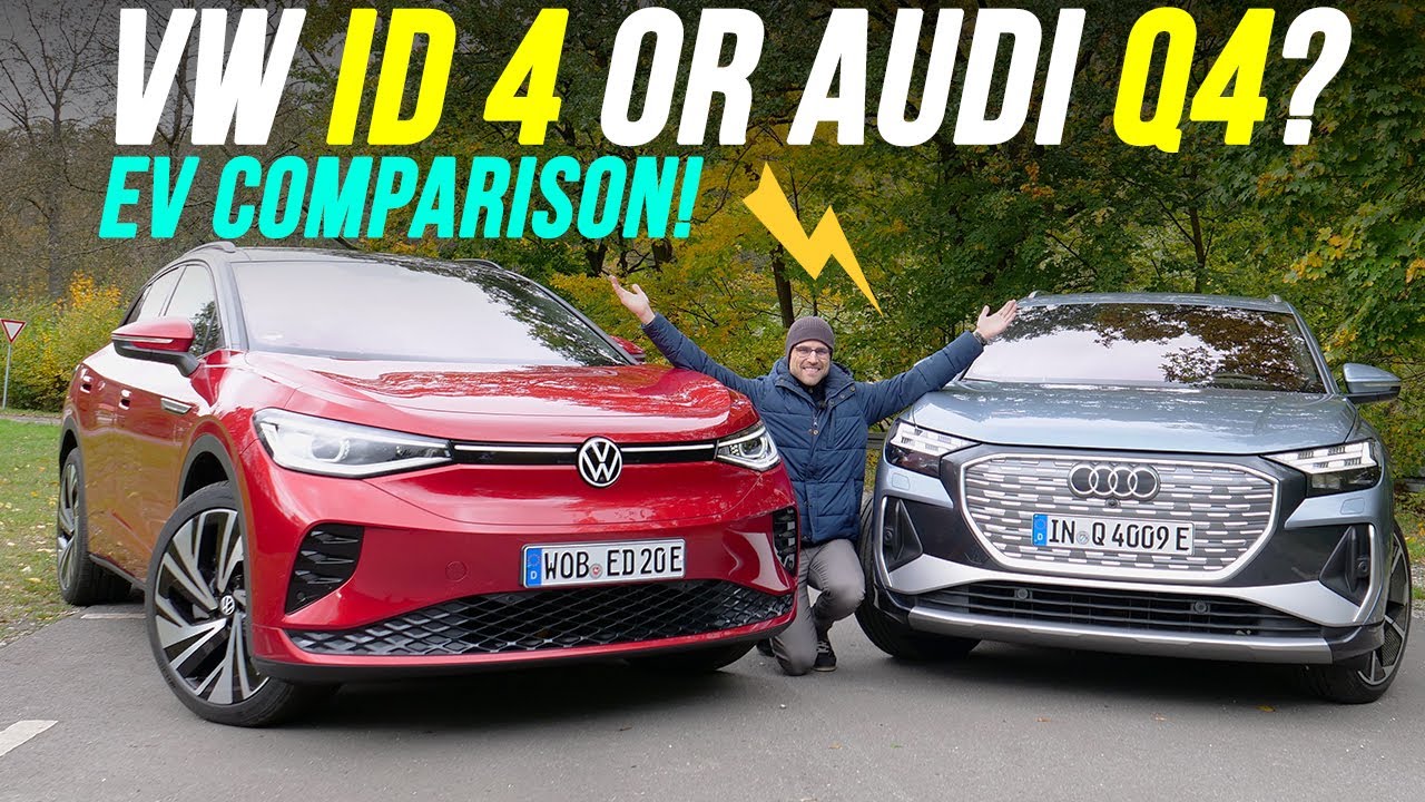 Audi or VW? Audi Q4 e-tron 50 AWD vs VW ID4 GTX mid-size EV SUV comparison REVIEW