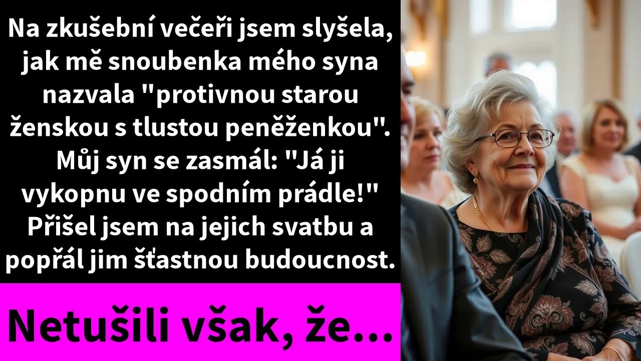 Na zkušební večeři jsem slyšela, jak mě snoubenka mého syna nazvala 