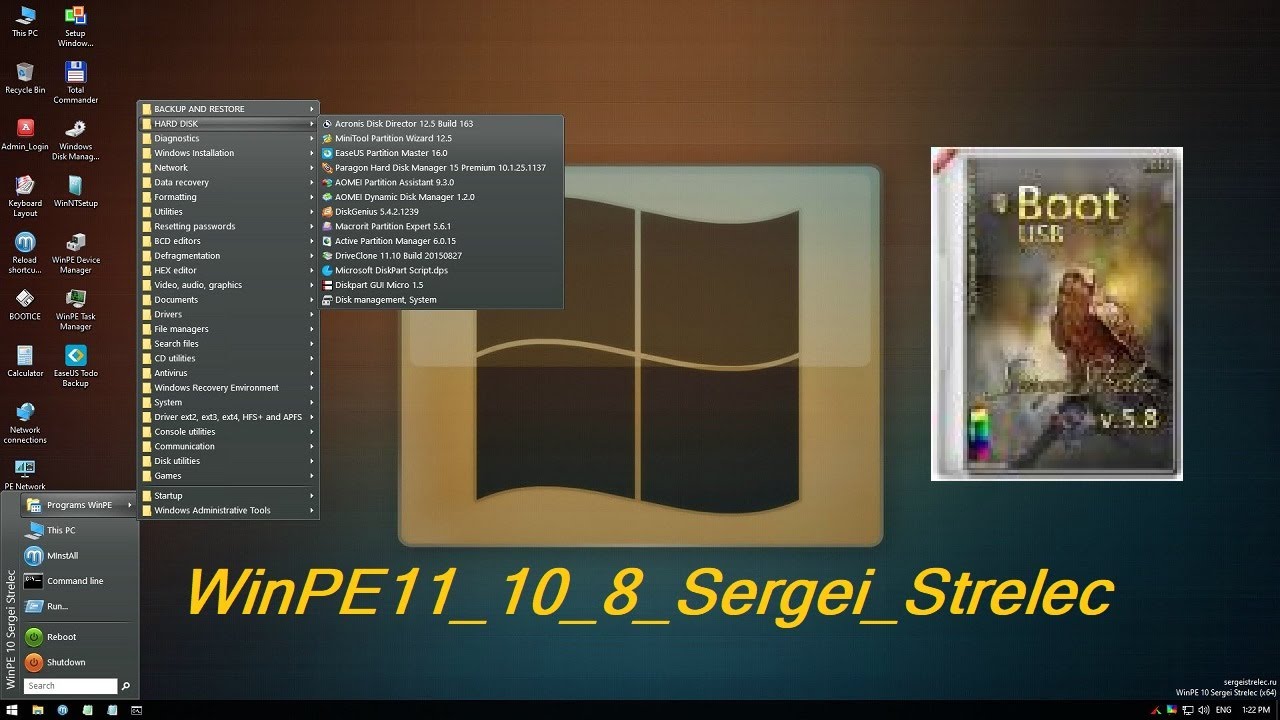 Как WinPE11 10 8 Sergei Strelec USB