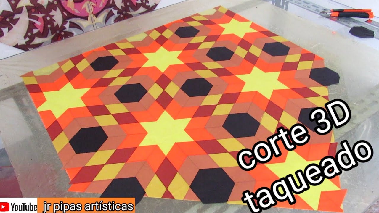 Folha corte 3D taqueado para pipa de 80 cm