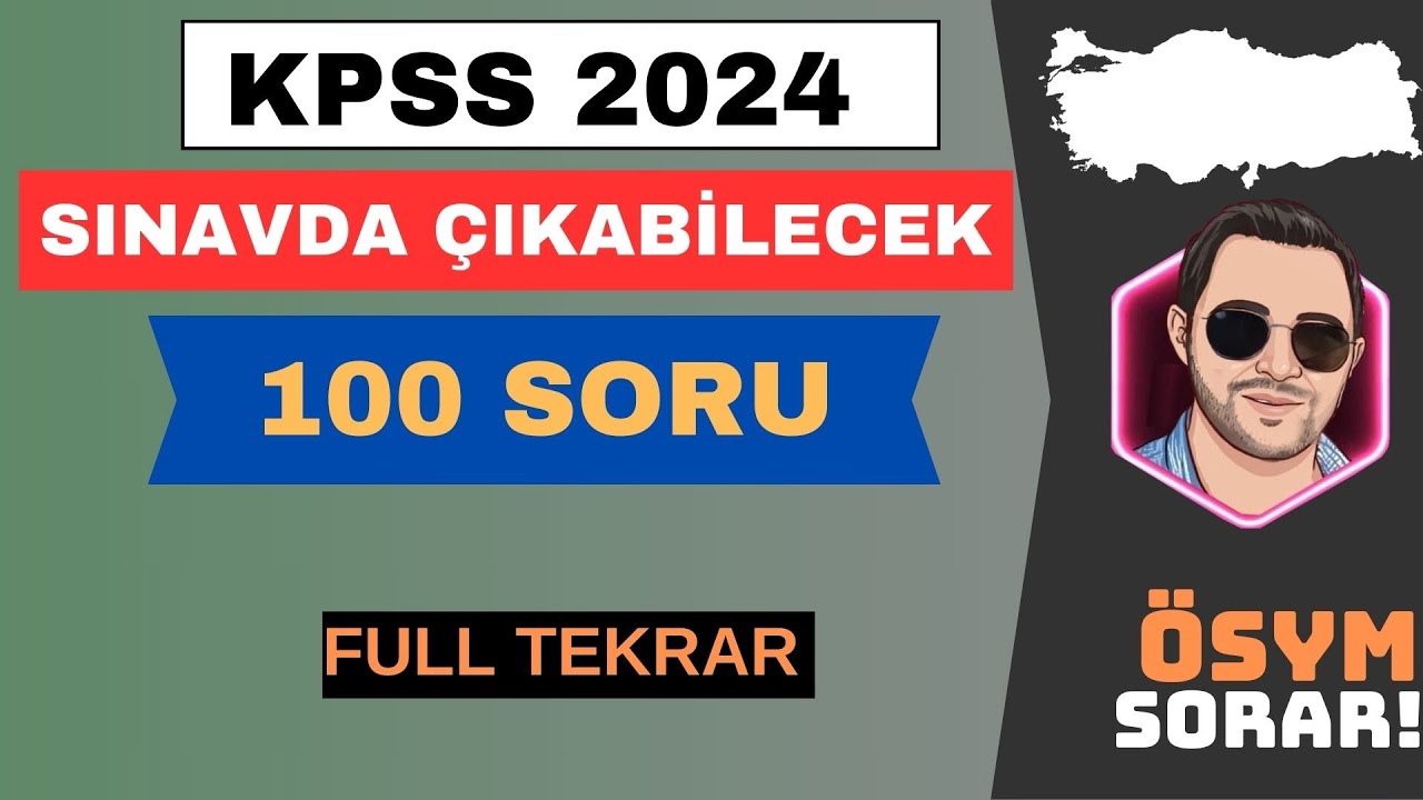KPSS COĞRAFYA 2024 - SINAVDA ÇIKABİLECEK 100 SORU - FULL TEKRAR #kpss2024 #kpsscoğrafya