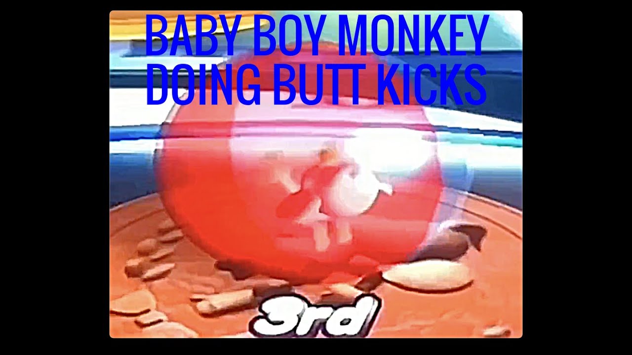 Baby Kicks His Feet Up to His Buttocks to the Monkey Golf Music (Super Monkey Ball)