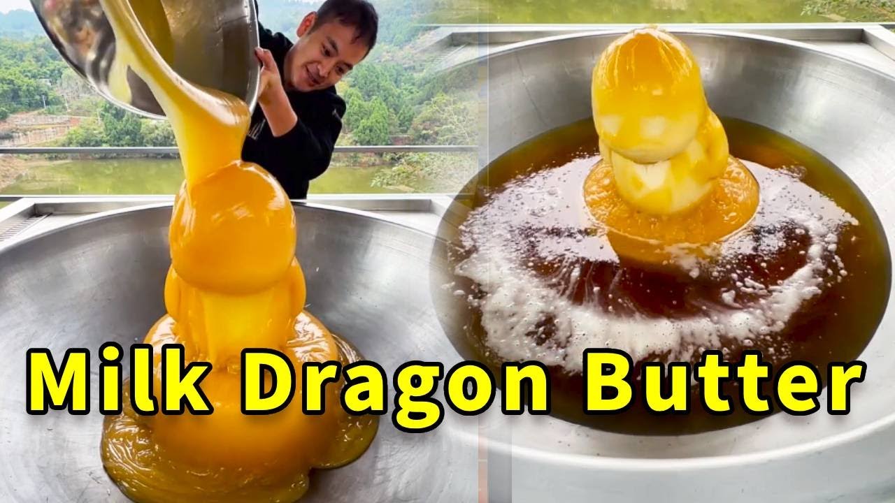 Stir fry hot pot with butter in the shape of a milk dragon #hotpot #rural #food