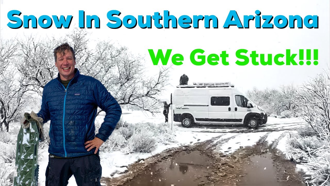 Getting Stuck!!!  Snowstorm on the Arizona/Mexico Border!!  TRACTION BOARDS TO THE RESCUE!!