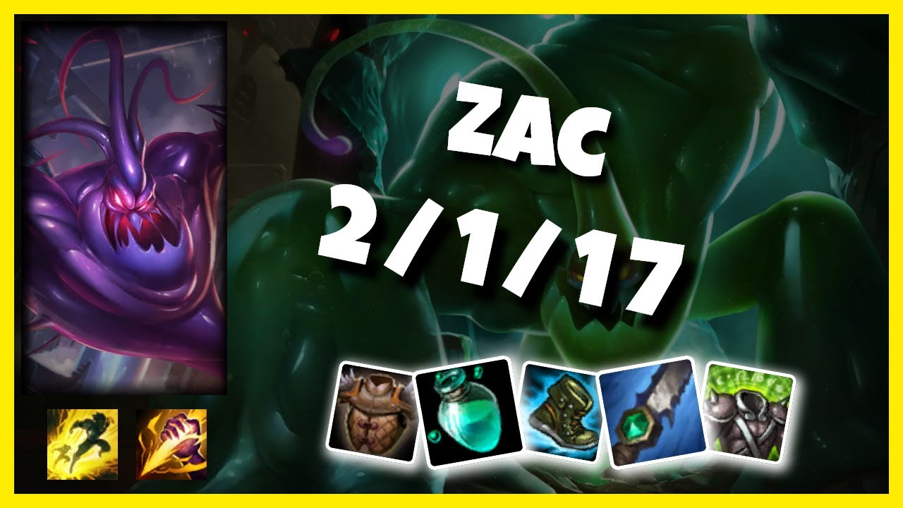 EU Challenger Zac JUNGLE (2/1/17) vs EVELYNN Gameplay Replay - Patch 10.19
