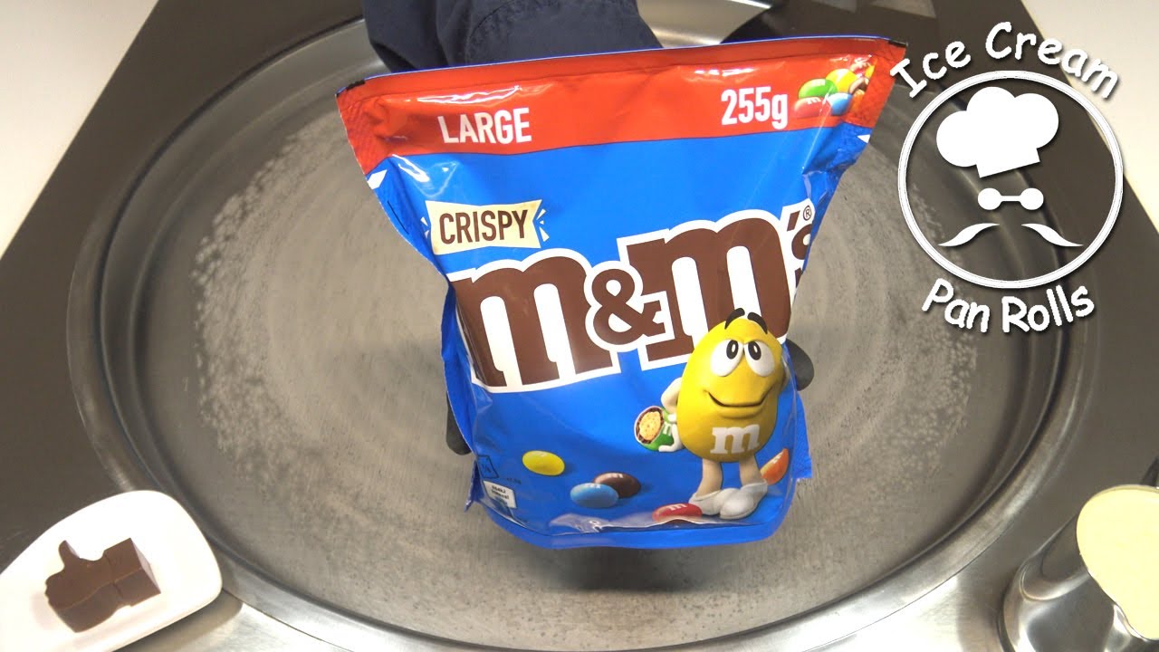 M&M's Crispy Ice Cream Rolls | ASMR | oddly satisfying | rolled ice cream | no talking | 4k