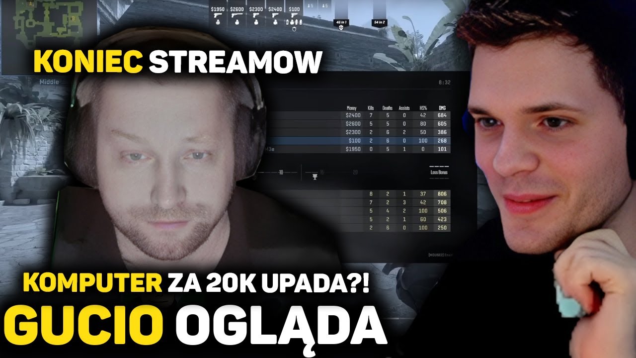 GUCIO OGLĄDA MAMM0N  KOMPUTER ZA 20K UPADA?! | KONIEC STREAMOW