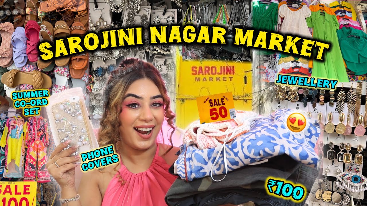 SAROJINI NAGAR Summer Try On Haul Starting ₹50 😍 Tops, Jewellery, Bags & Dresses | Dilli ki Ladki