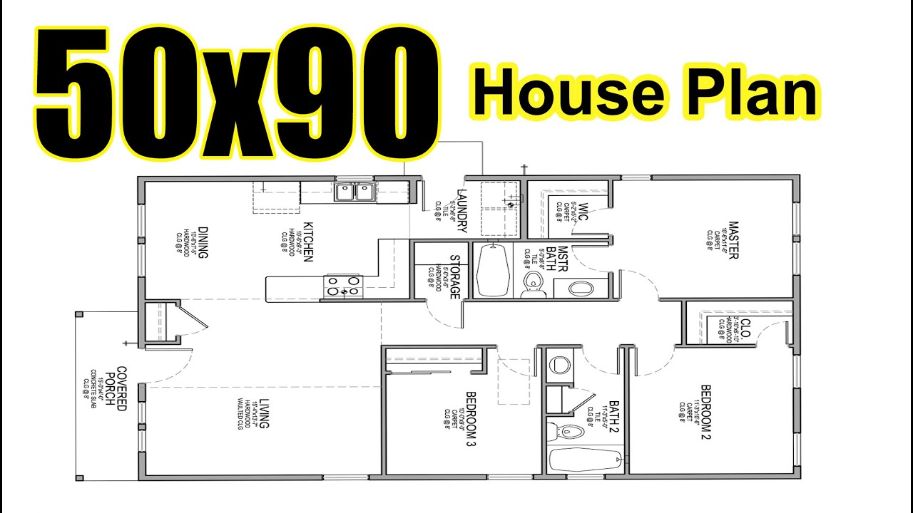 one kanal House planning ( 50x90 plot size )