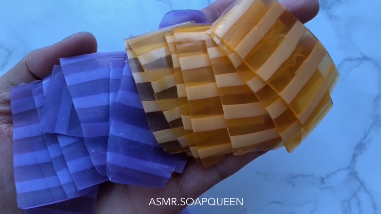 Breaking hard glycerin slices-CRUNCH CRUNCH ASMR