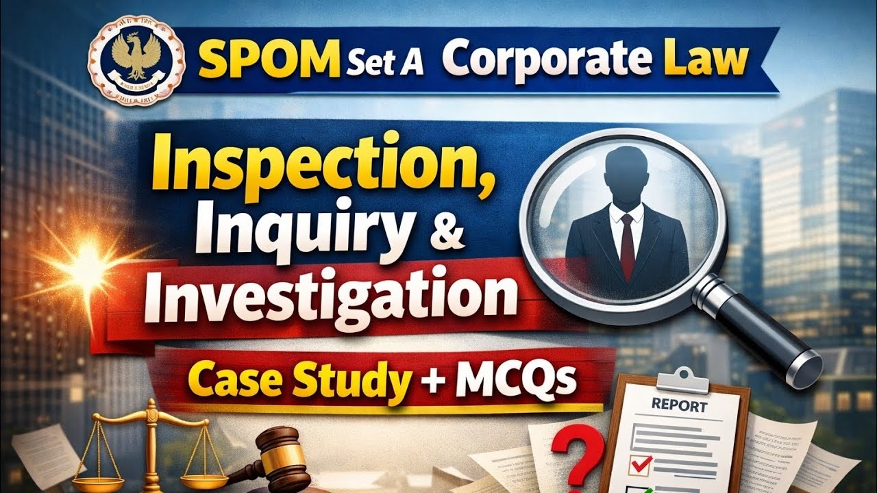 Inspection, Inquiry & Investigation | SPOM Set A Corporate Law | ICAI | Case Study + MCQs