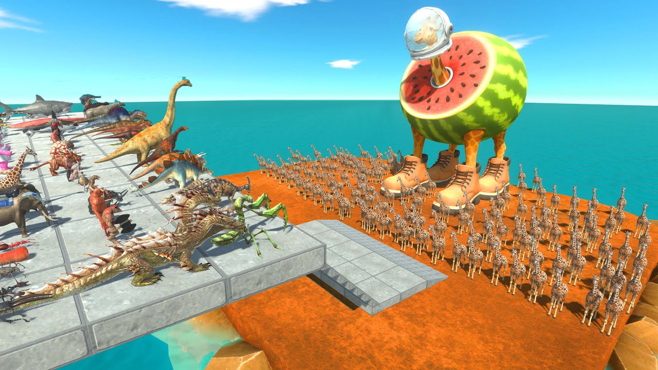 Factions vs 300 Giraffes and the Giraffe King | Animal Revolt Battle Simulator