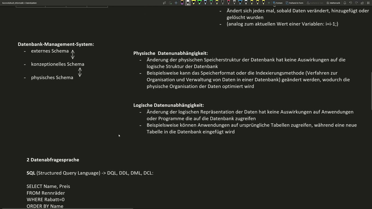 &Uuml;bersicht Datenbanksysteme
