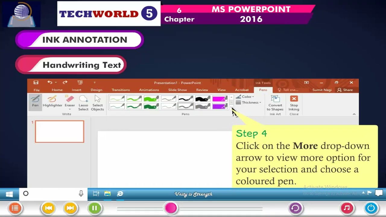 Ch 5 | Sophy Publication | Tech World Computer | Class 05 | MS Power point 2016 | For children