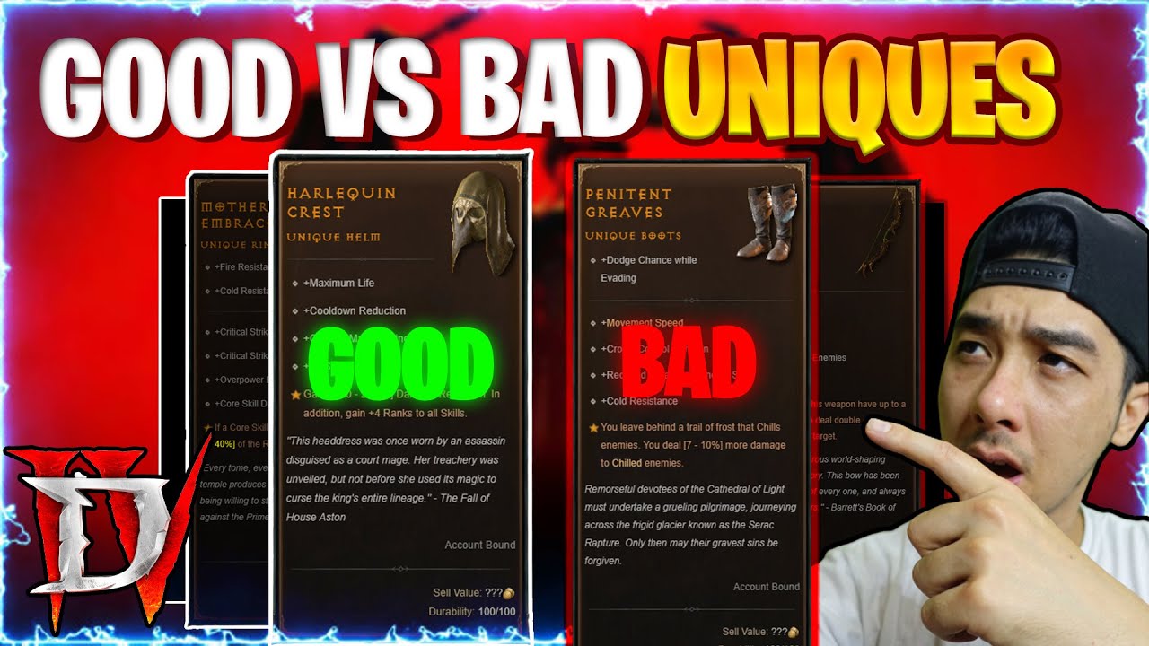 Diablo 4 Unique Items The Good vs Bad : Diablo 4 Guide on why you DONT USE them