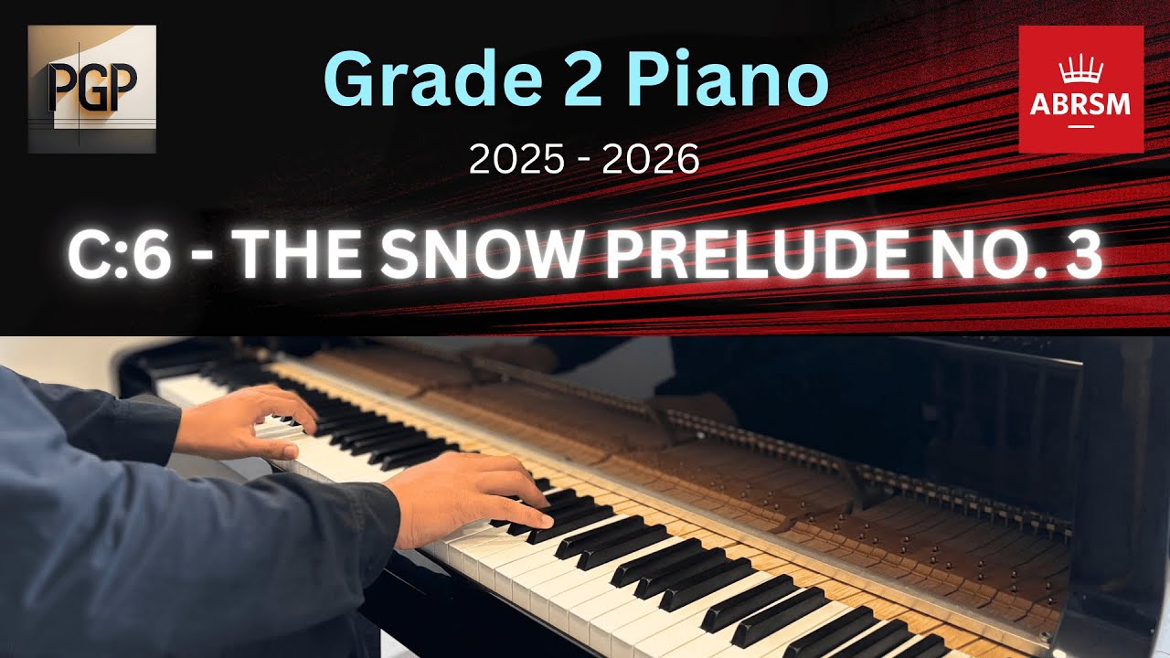 THE SNOW PRELUDE NO. 3 by Ludovico Einaudi | ABRSM 2025 & 2026 Grade 2 C6 Piano Tutorial