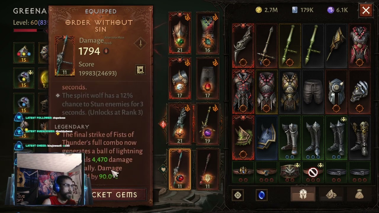 Diablo Immortal - Dash Monk Build - Inferno Build - Solo and Farming - High Reso and FTP