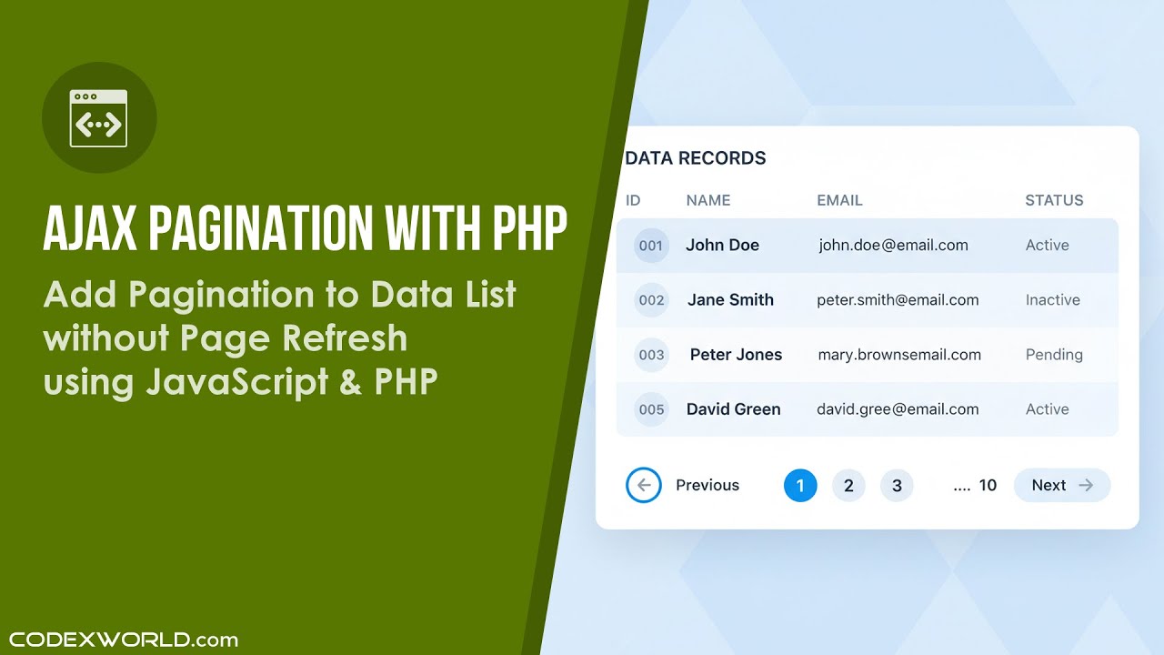 Ajax Pagination with PHP and MySQL