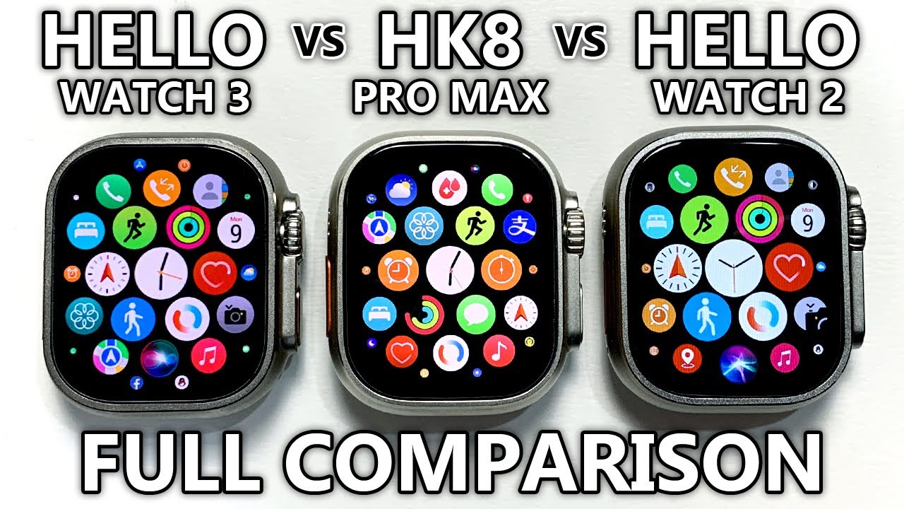 Hello Watch 3 vs HK8 Pro Max vs Hello Watch 2 Full Comparison! Top 1 Sport SmartWatch - ASMR