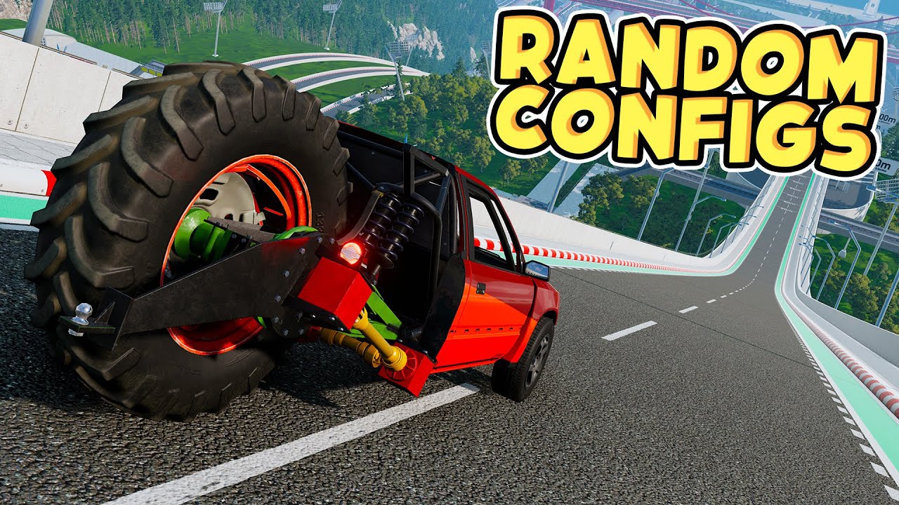Which Randomly Generated Car Config Can Fly The Furthest On Car Jump Arena? PART 8 - BeamNG Drive