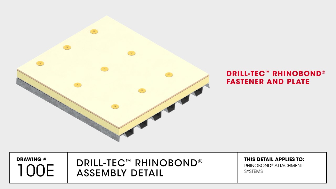 Drill-Tec RhinoBond Assembly Detail | TPO Commercial Roofing | Drawing 100E