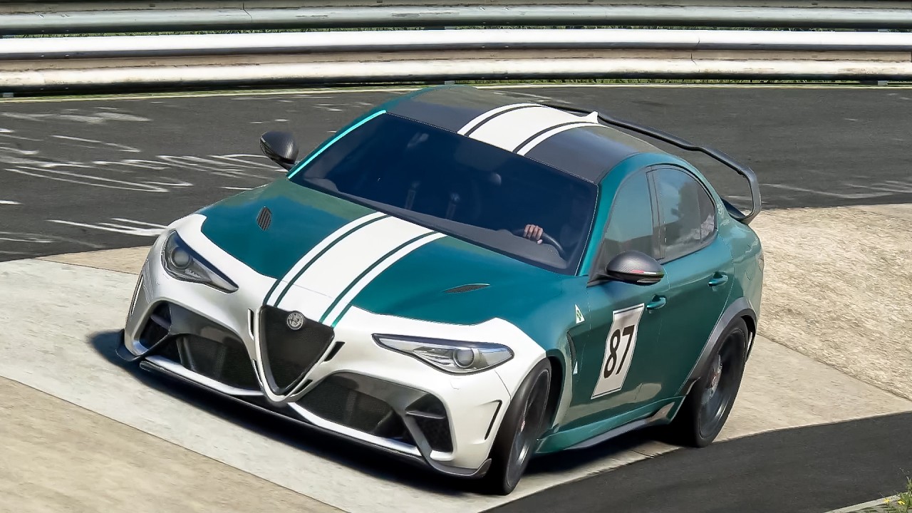 Assetto Corsa EVO - Alfa Romeo Giulia GTAm at Touristenfahrten Nordschleife ! (Cinematic View)
