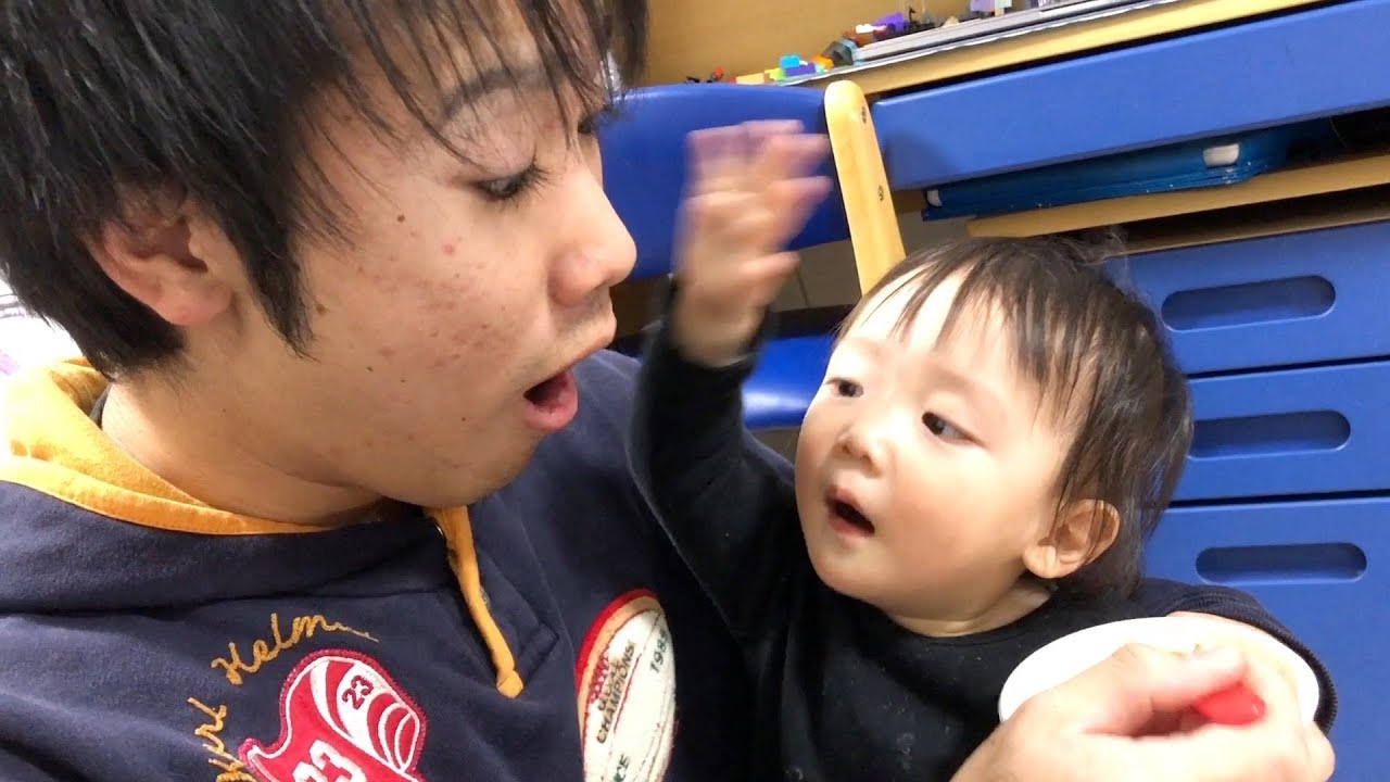 ティーン、ココロマン、しゅーたにご飯を食べさせてもらうかなたくん