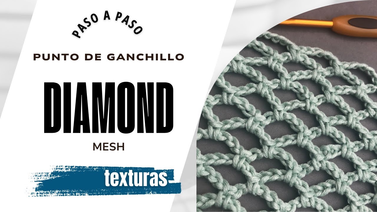 Punto Diamond Mesh a Ganchillo | tejido calado ideal para proyectos como bolsas
