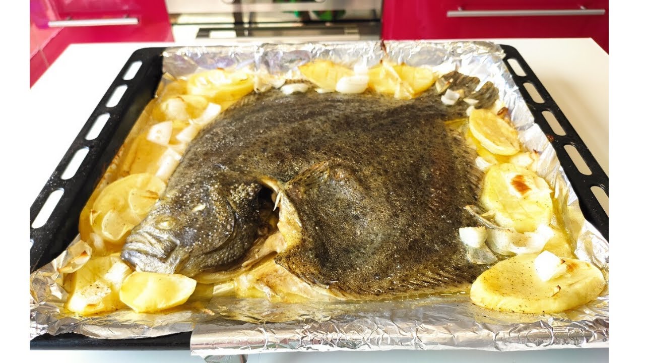 🐟 Rodaballo al horno con patatas | Receta deliciosa, super FACIL y muy rápida | Paso a paso.