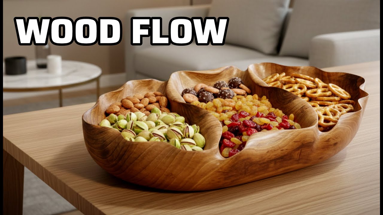 Wavy Wooden Tray Shaped by Nature | Handcrafted from One Log