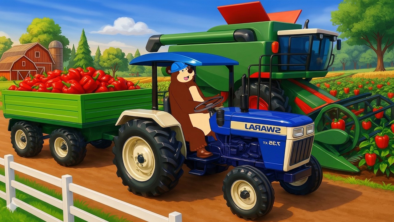 Bear Working: Clearing the Field for Red Radish Farming 🚜🌱 | Realistic Farm Vehicles Animation