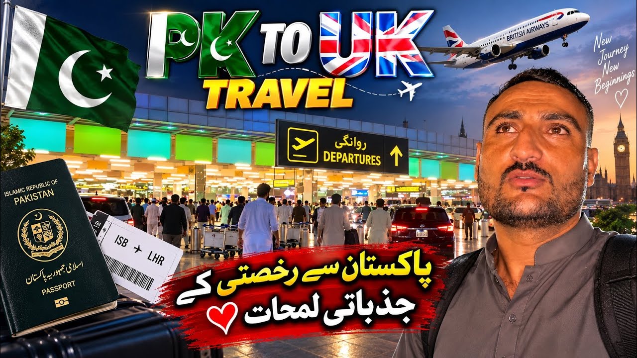 Pakistan to UK Travel 🇵🇰✈️🇬🇧 | Emotional Airport Departure | New Journey Begins