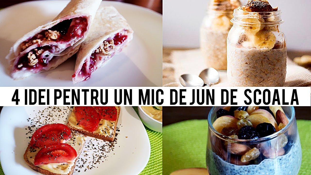 MIC DEJUN SANATOS PENTRU SCOALA / 4 IDEI RAPIDE + SANATOASE/  4 Breakfast ideas for School!