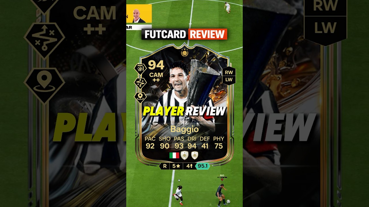 🇮🇹 94 BAGGIO Review in FC26 - CRACKED CARD 😱🔥 #fc26 #trophy #titan #baggio #review #fifa #fut