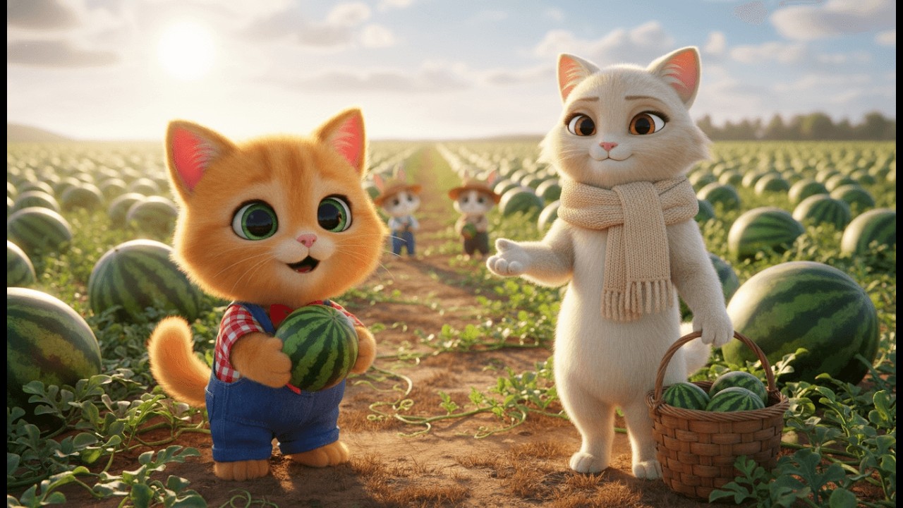 Benny’s Watermelon Surprise! Cute Cat Story - Watch His Reaction!