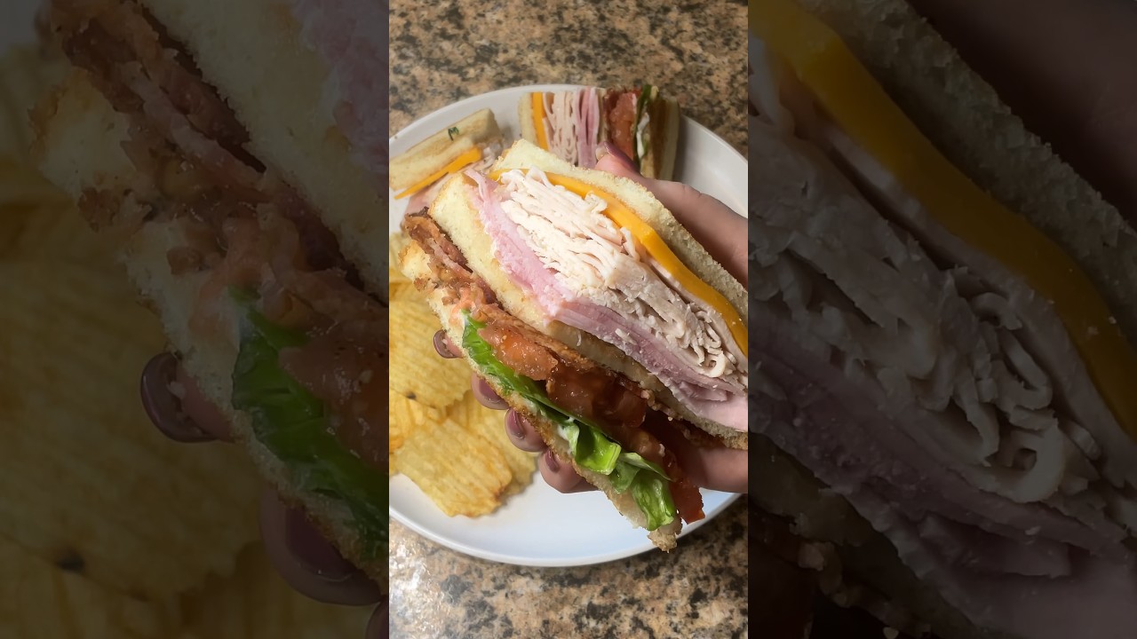 Ham & Turkey Club Sandwich! 🙌  #club #sandwich #ham #turkey #lunch #dinner #party #food #recipe