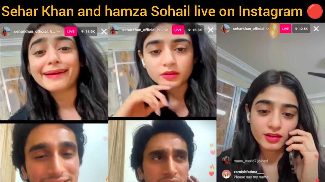 Sehar Khan and hamza Sohail live on Instagram 🔴 17 July 2023