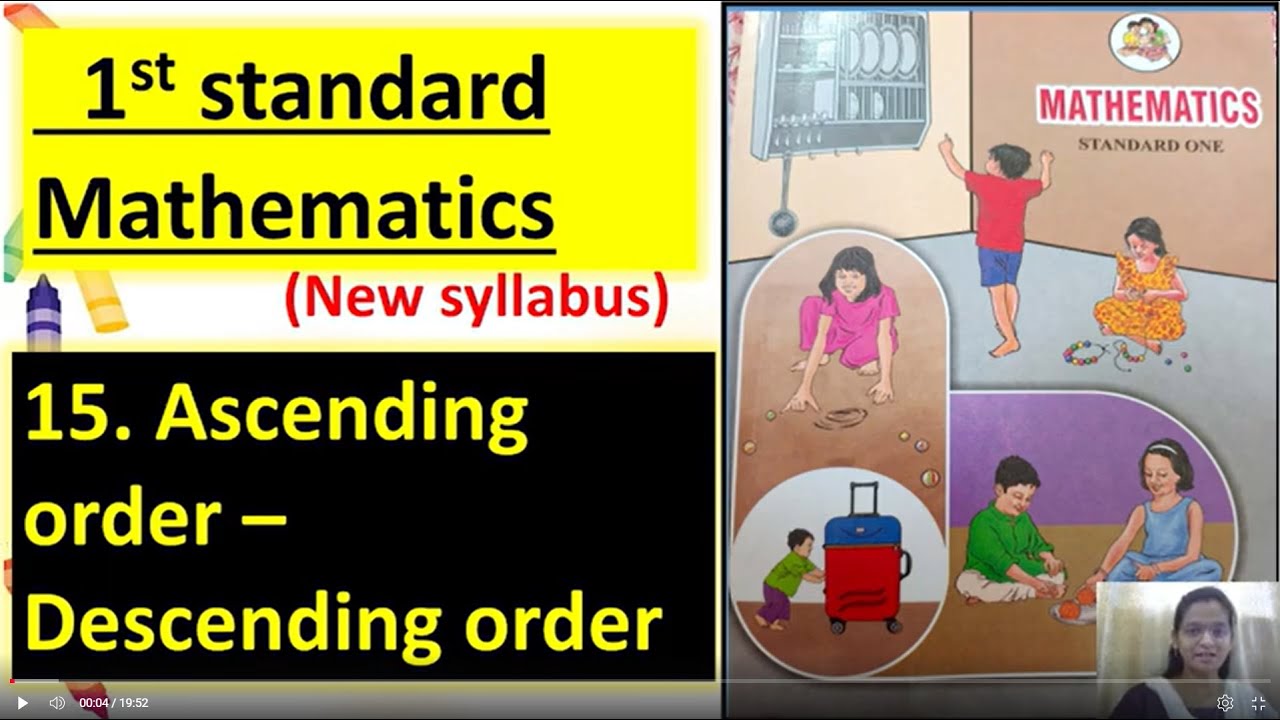 15 Ascending order Descending order class 1st Maths chapter 15 New Syllabus MH Board