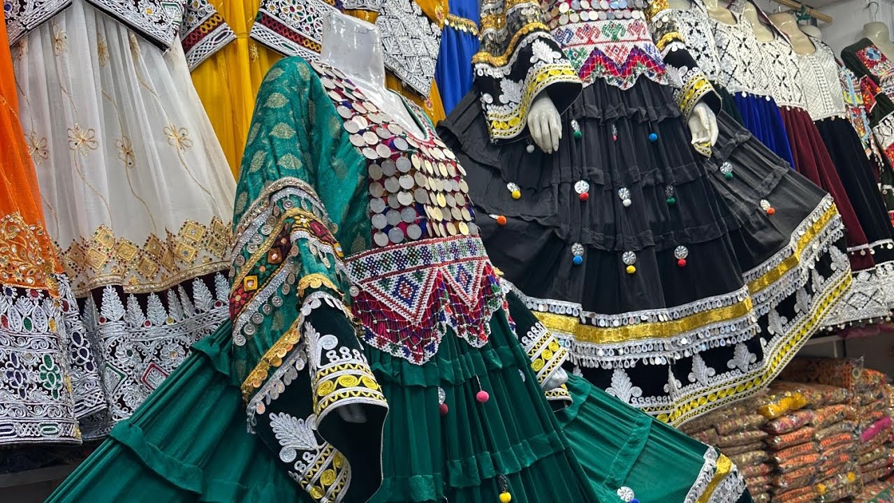 Beautiful Afghani farck kuchi dress 2 colour suti black and Green Peshawar Pakistani