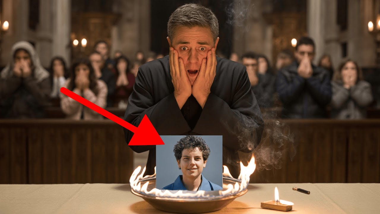 En España, un sacerdote quemó la imagen de Carlo Acutis... la foto no ardió y él quedó ciego