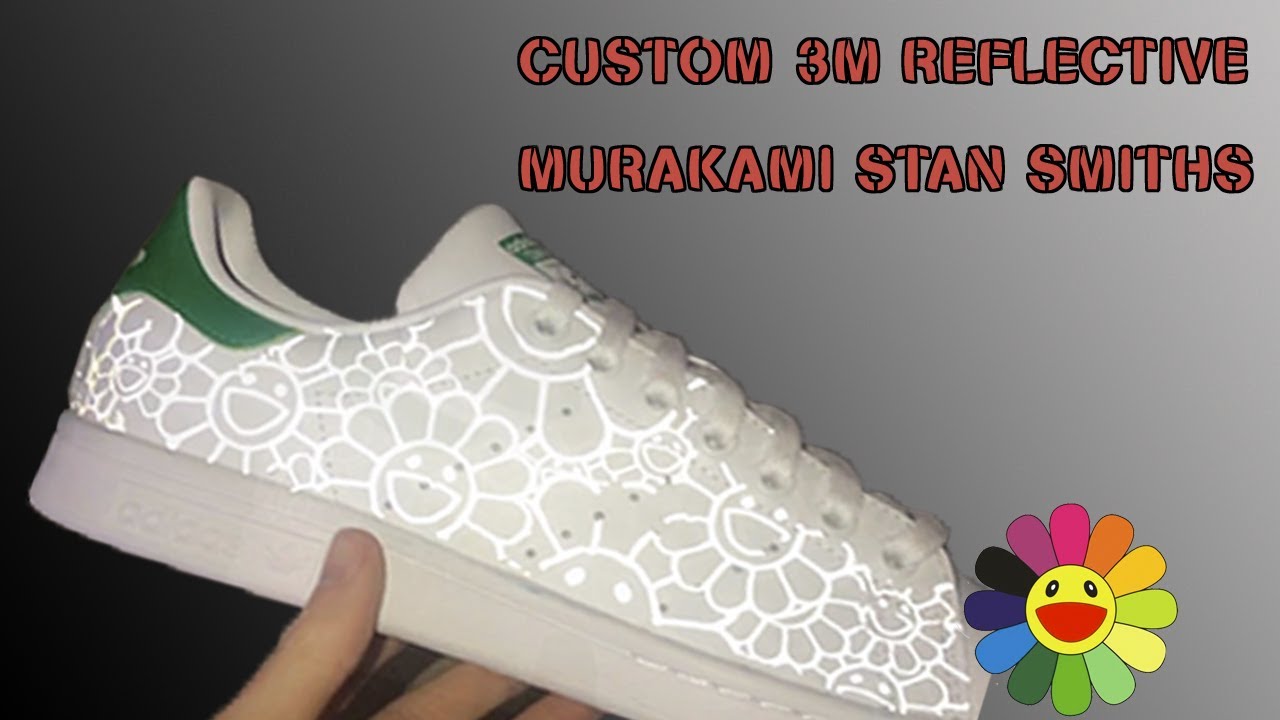 HOW TO MAKE 3M REFLECTIVE SNEAKERS | CUSTOM STAN SMITH MURAKAMI IRON ON TRANSFER KICKS