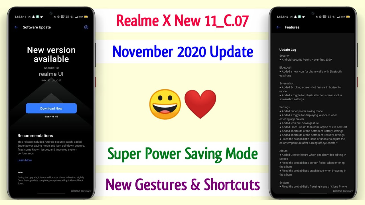 Realme X New Update C.07 Rollout | Realme X C.07 Update | Realme X November Update 2020 ~ RJ 😀❤️