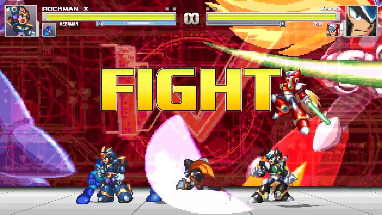 M.U.G.E.N. Zero X8, Black Zero & Bass vs Megaman, X & X (JUS)