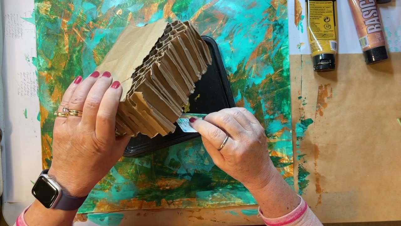 Mixed Media Monday! - Painted Paper! - Wallpaper Recycle - Journal Cover!