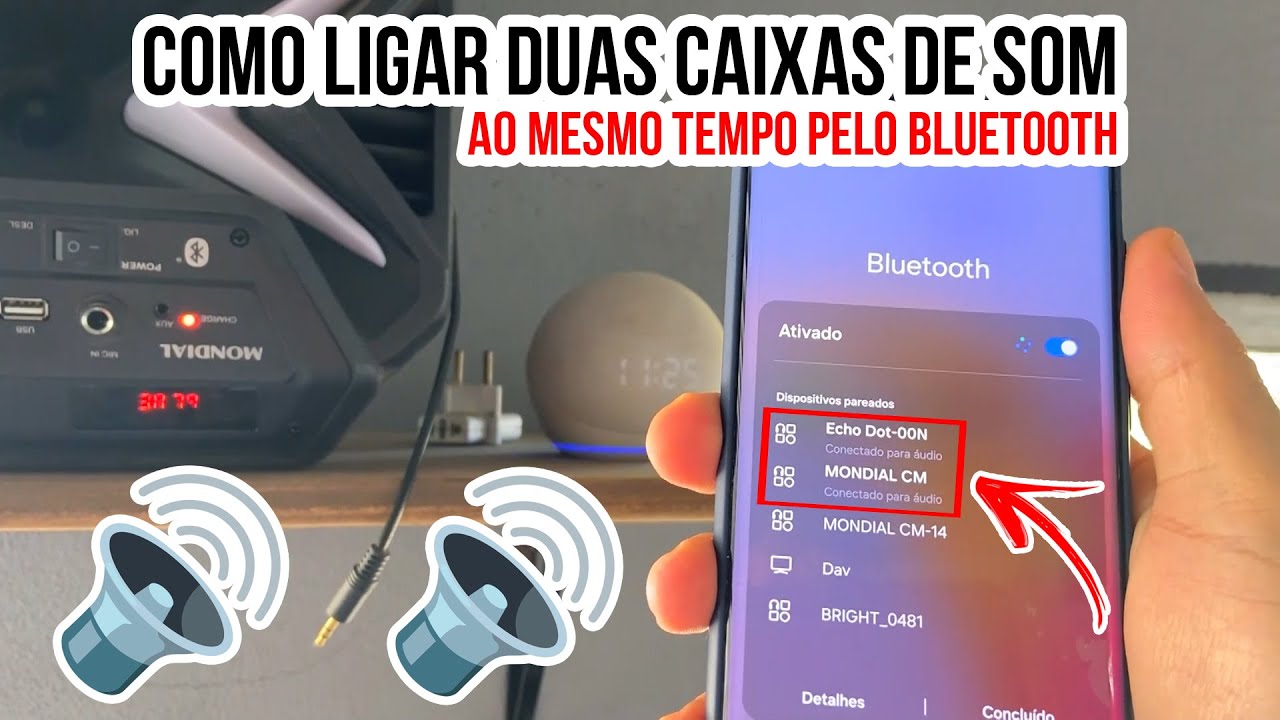 🔈🔈 COMO CONECTAR O CELULAR EM 2 CAIXAS DE SOM AO MESMO TEMPO | TOCAR JUNTAS PELO BLUETOOTH