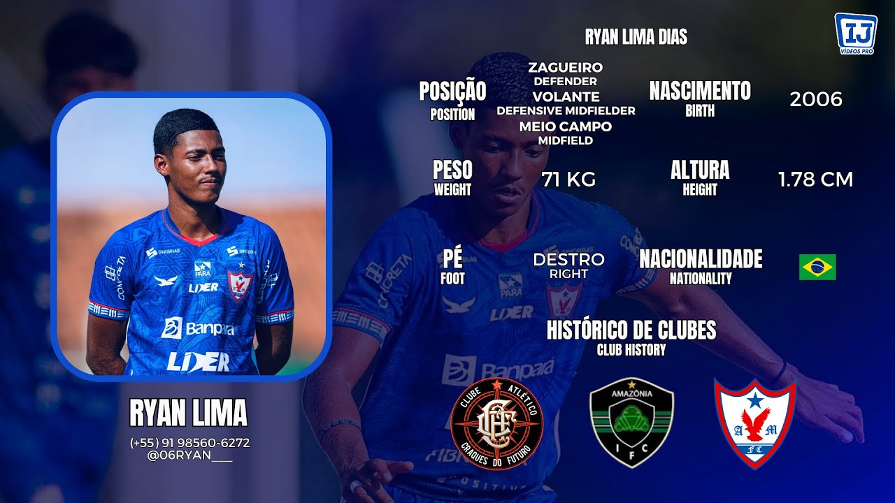 RYAN LIMA - ZAGUEIRO / DEFENDER - VOLANTE / DEFENSIVE MIDFIELDER - TEMPORADA 2025