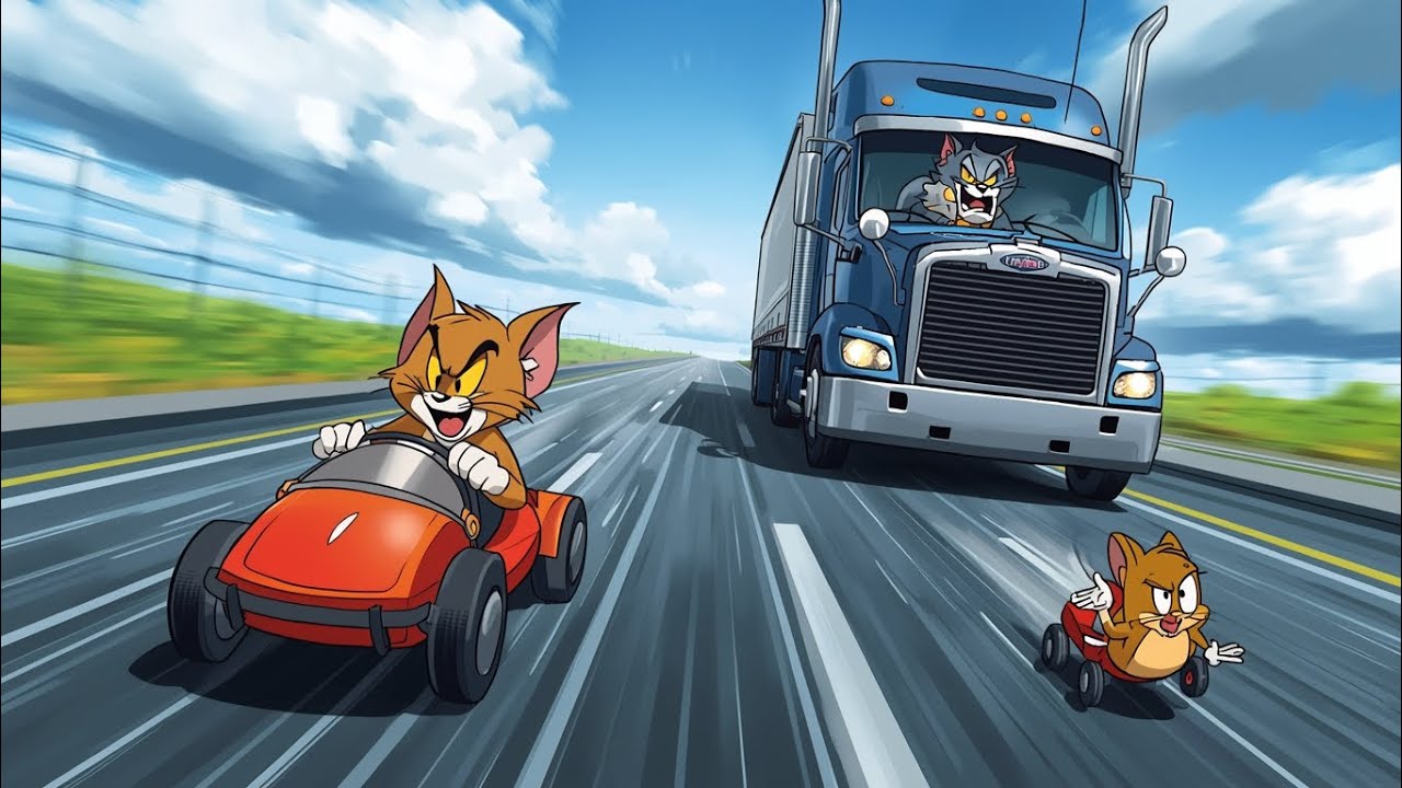Tom and Jerry Crazy Road Race 🚗🐭 | Funny Kids Poem in English | Cartoon Chase Story