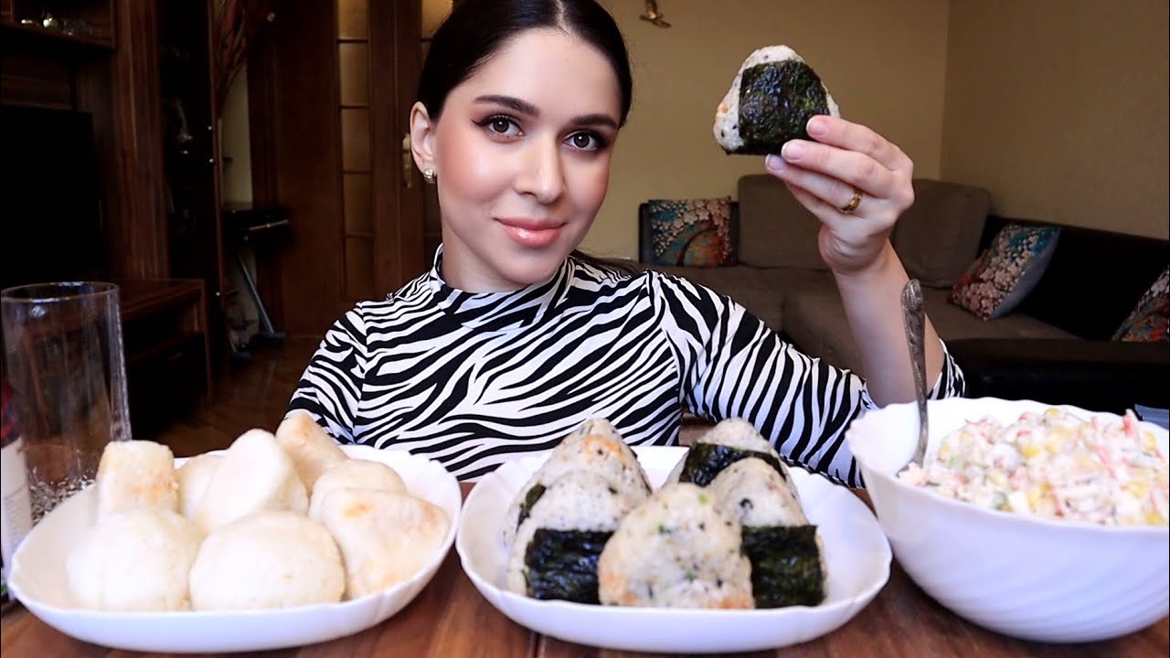 ОНИГИРИ МУКБАНГ🍙ВПЕРВЫЕ НА КАНАЛЕ #askfatima #mukbang #onigiri