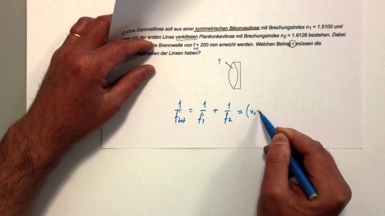 ** Linsendublett Optikaufgabe 25